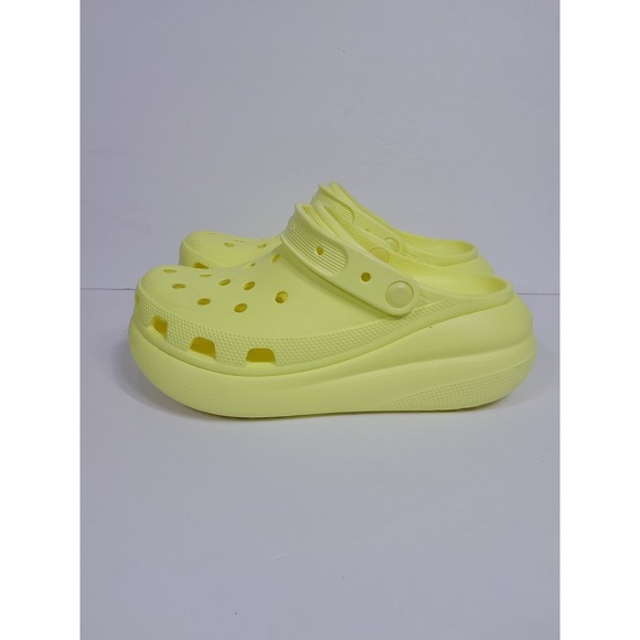 CROCS Classic Crush Yellow Platform Flats Sandals Clogs Womens Size 8 - Picture 1 of 10